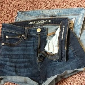 American Eagle Hi-Rise Shorties Jean Shorts Sz 4